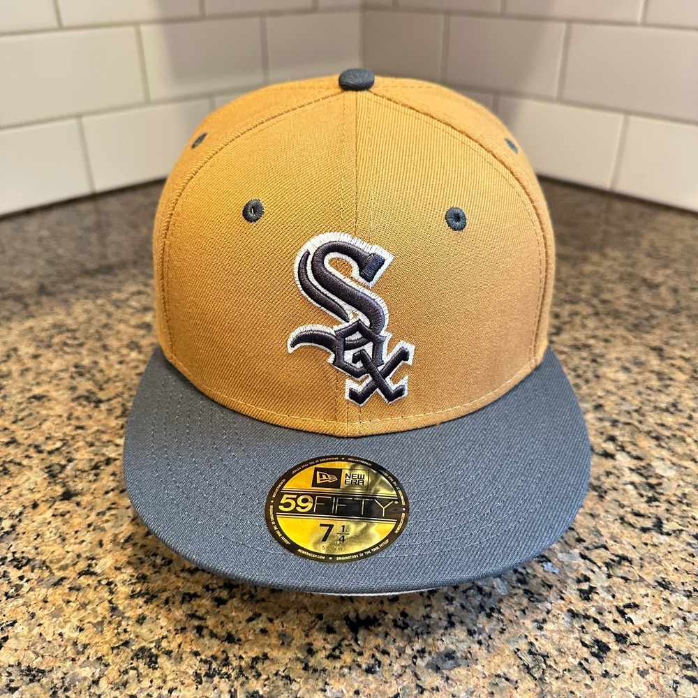 Chicago White Sox New Era 59FIFTY Hat 7 1/4 Gold Gray Fitted MLB Cap New